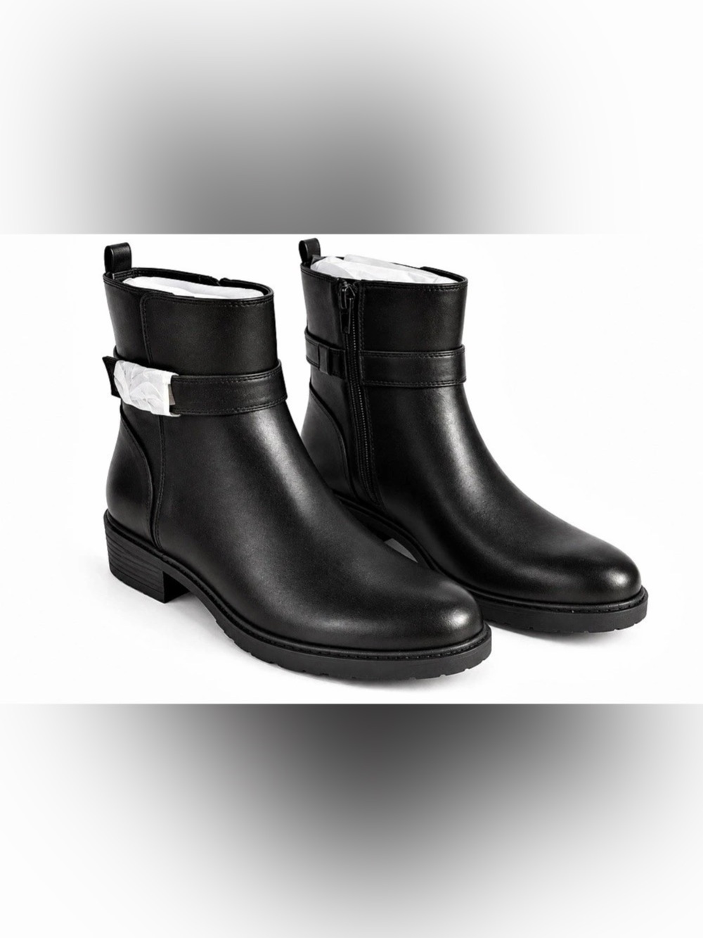 Giani Bernini Becca Memory Foam Buckled Booties Black US 8.5 M